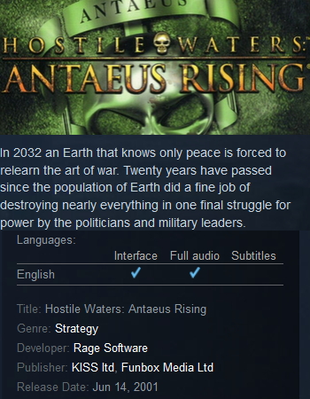 Hostile Waters: Antaeus Rising (steam) - Click Image to Close